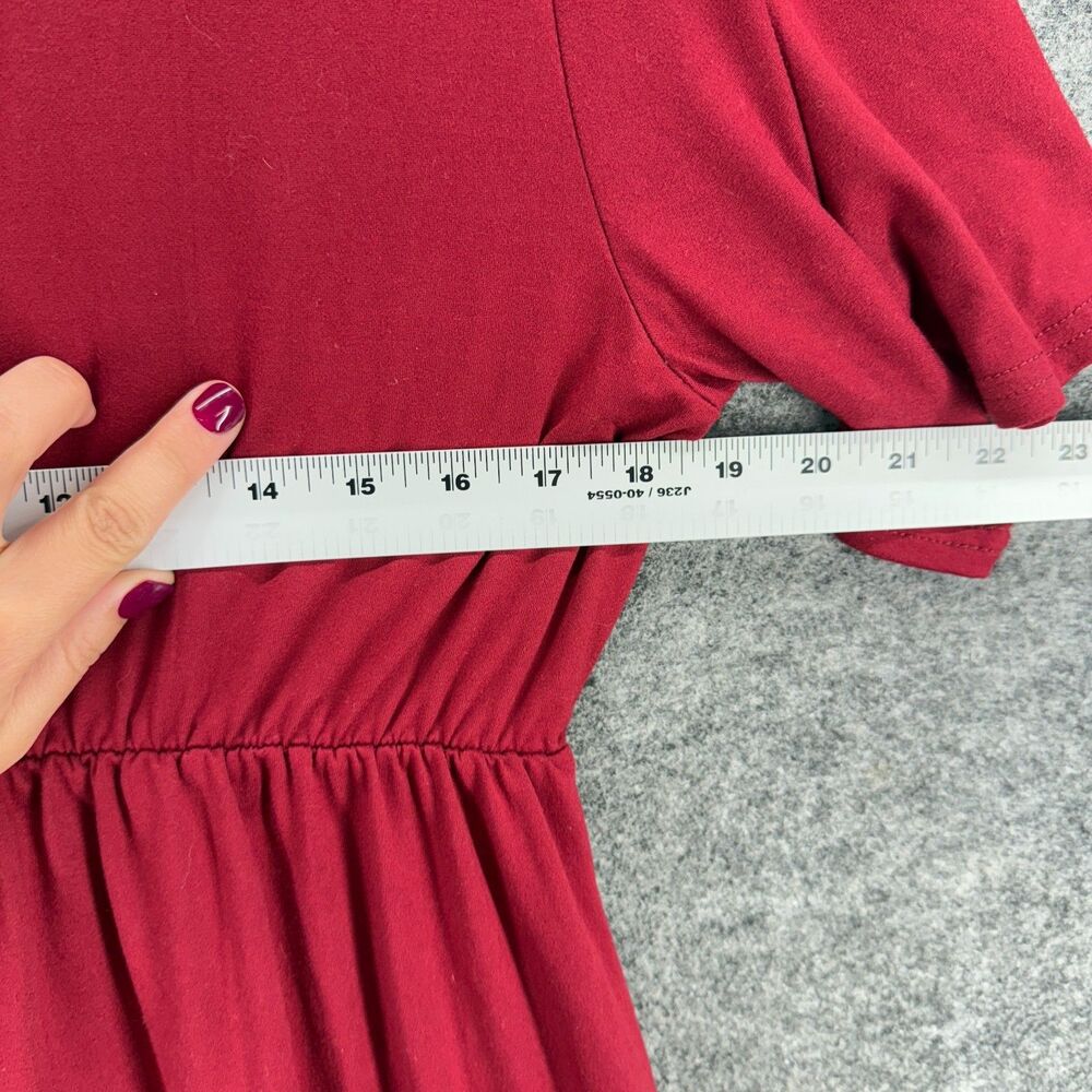 New Allegrace Dress Women 1X Plus Red Sheath Midi Short Sleeve Rayon Casual - Picture 7 of 9